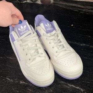 adidas Women's White and Lavender Sneakers